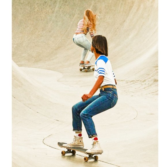 VENICE BEACH THROW BACK WRANGLER 70TH ANNIVERSARY CROPPED SKATER JEANS NWT 29 - Picture 7 of 7